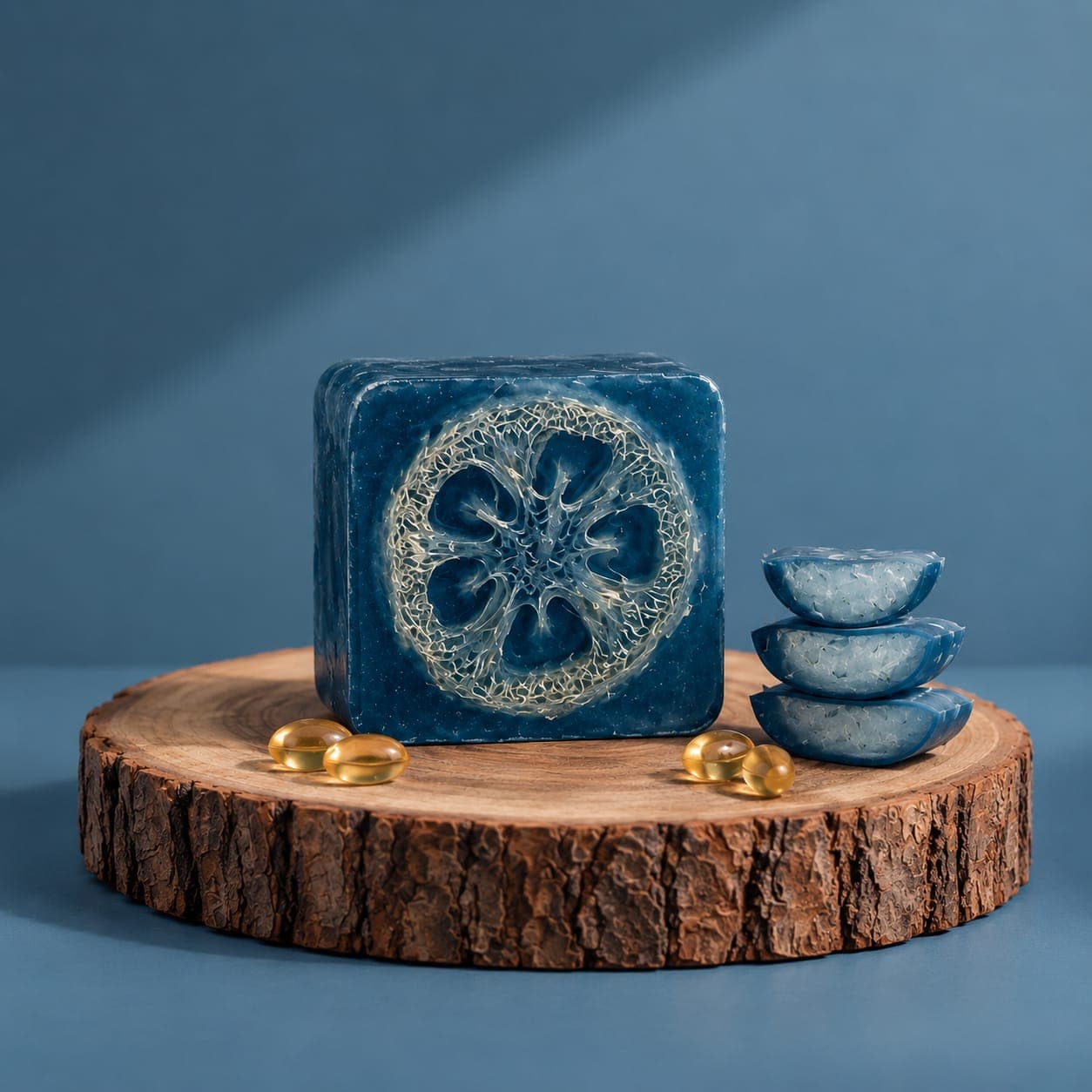 Moroccan Blue Loofah Bar
